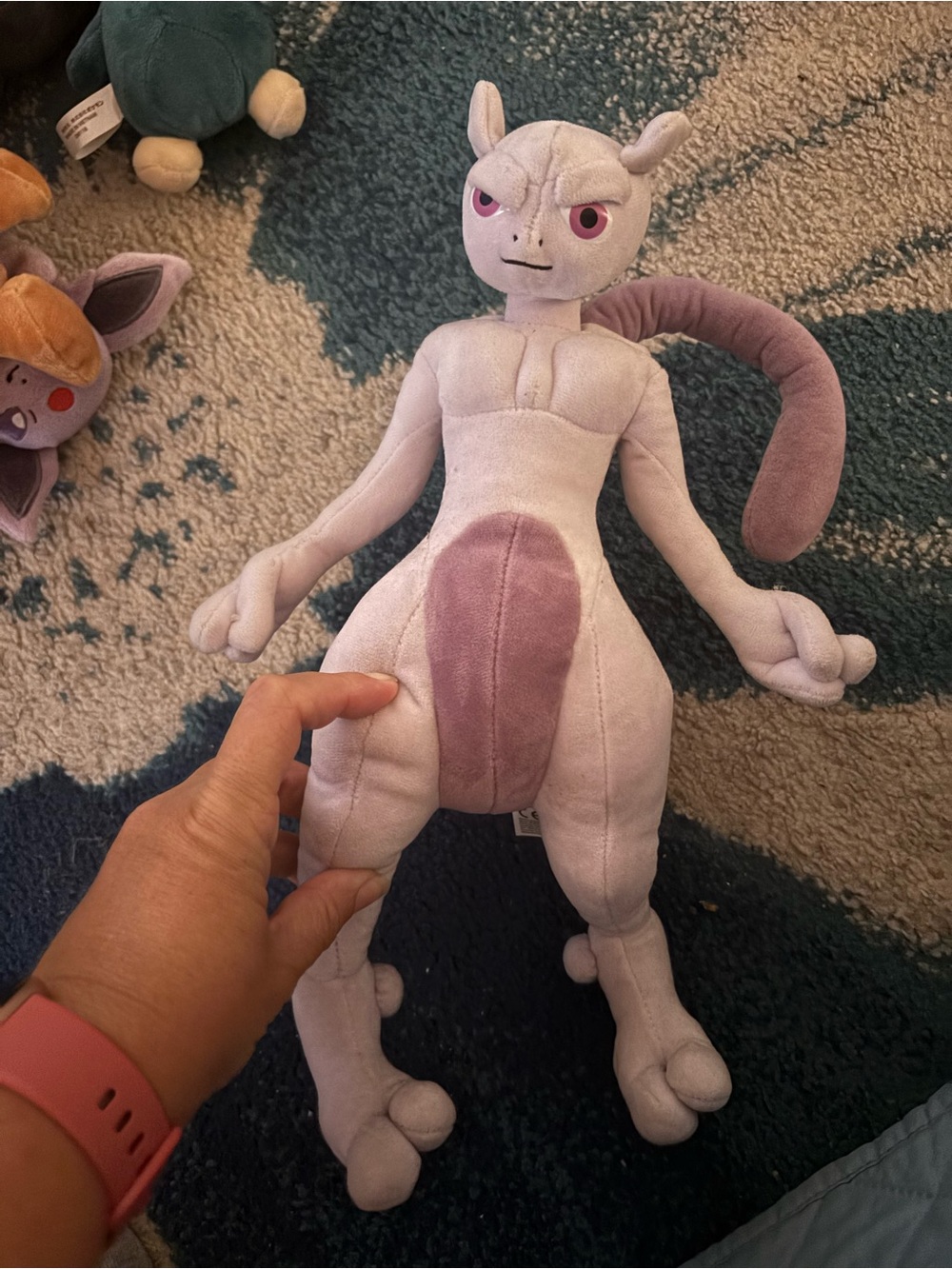 Pokemon Mewtwo Plush - Light Gray & Purple Accents